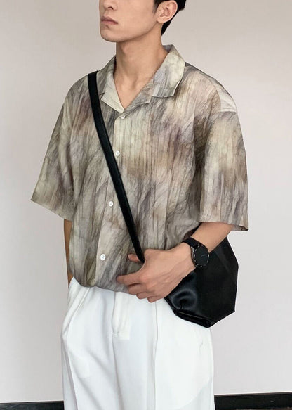 Tie Dye Button Cotton Shirt Summer