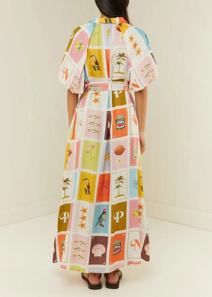 Tie Waist Button Long Shirts Dresses Summer