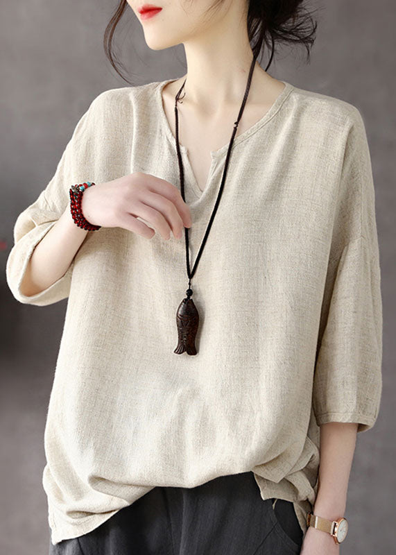 V Neck Patchwork Top Long Sleeve