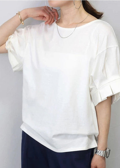 White Oversized Cotton Tanks Summer