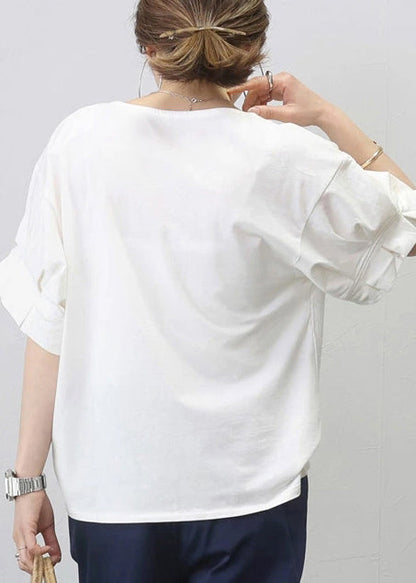 White Oversized Cotton Tanks Summer