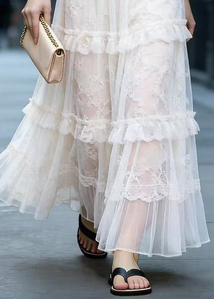 White Oversized Patchwork Exra Large Hem Tulle Skirts Spring