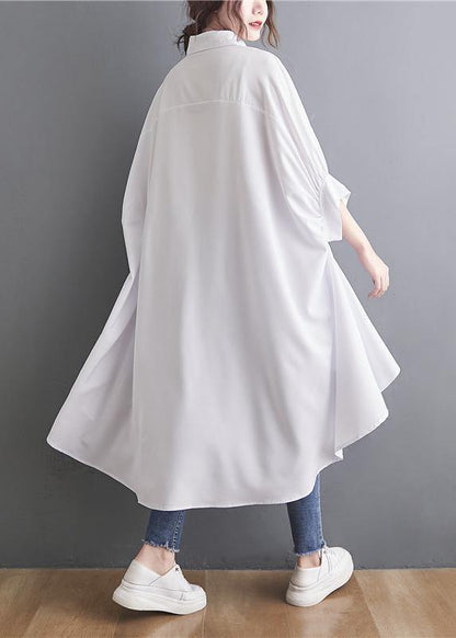 Plus Size White Spring Appliques low high design Top