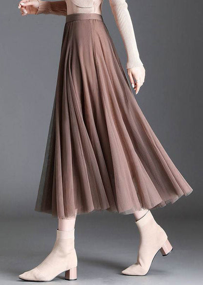 Grey Tulle a Line Skirts Spring