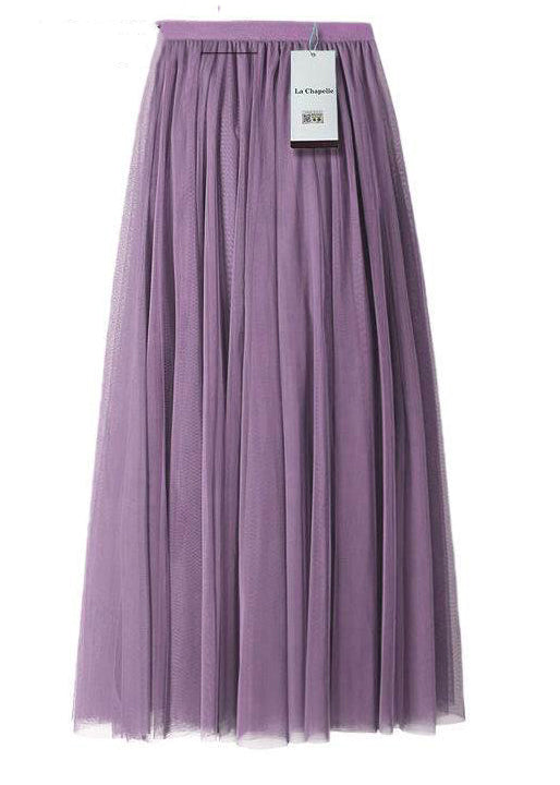 Grey Tulle a Line Skirts Spring