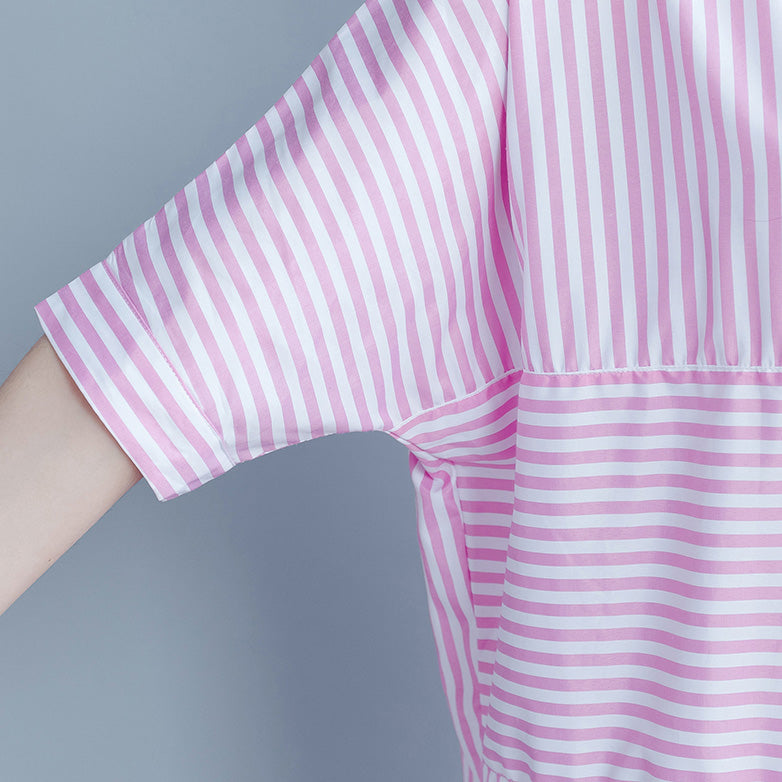 Striped Shirt Long Tops Tees Loose Blouses