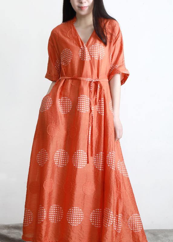 Yellow Dot Tie Waist Dress Summer Dress