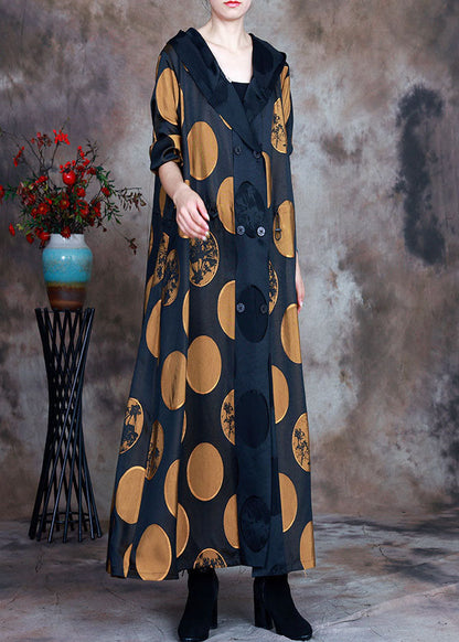 Yellow Hooded Drawstring Coat Spring