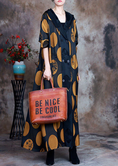 Yellow Hooded Drawstring Coat Spring