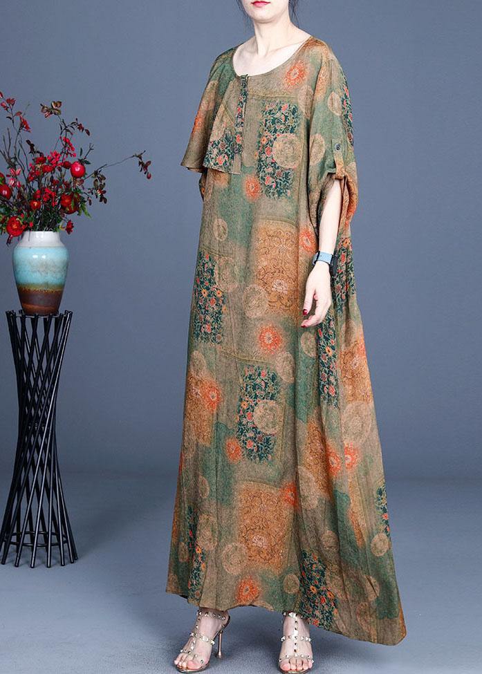 Yellow Ruffles Patchwork Summer Chiffon Dresses Half Sleeve