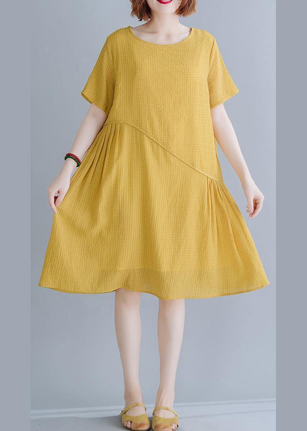 Yellow Asymmetrical Design Maxi Summer Chiffon Dress