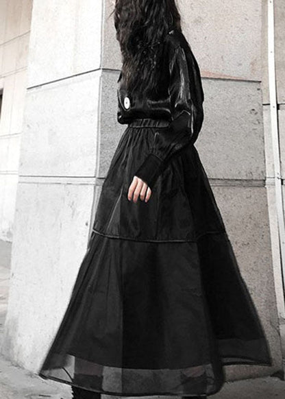 Black Tulle a Line Skirts Spring