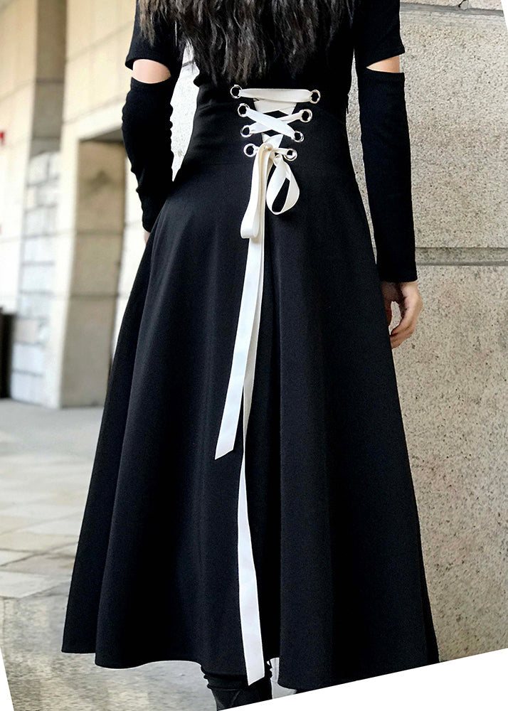 Diy Black Cinched Bow Skirt Spring