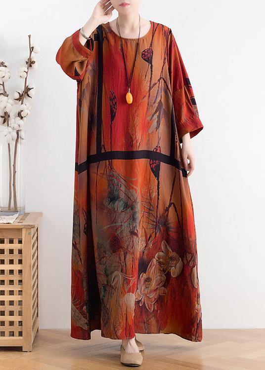 Summer Mid-length Retro Print Dress