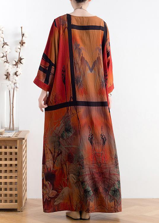 Summer Mid-length Retro Print Dress