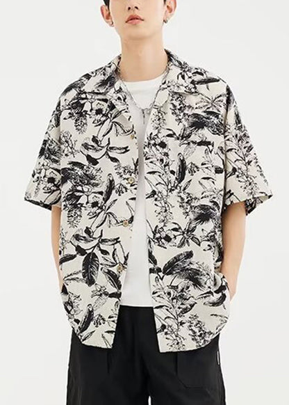 Print Button Original Design Cotton Shirts Summer