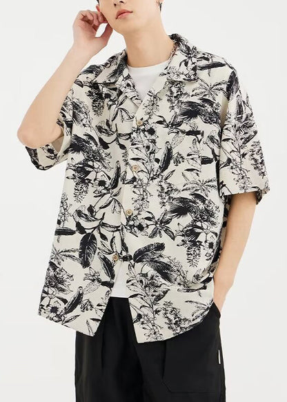 Print Button Original Design Cotton Shirts Summer