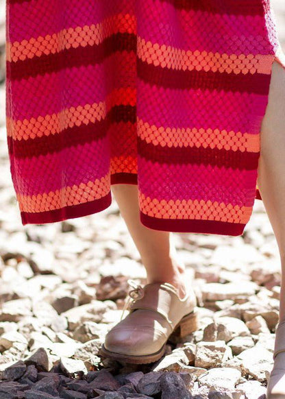 Pullover Sweater Dresses Refashionstripe Split Long Sleeve Woollen Dress