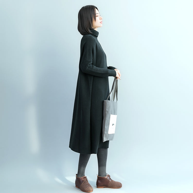Pullover Sweater Outfits Street Style High Neck Black Fuzzy Knitwear