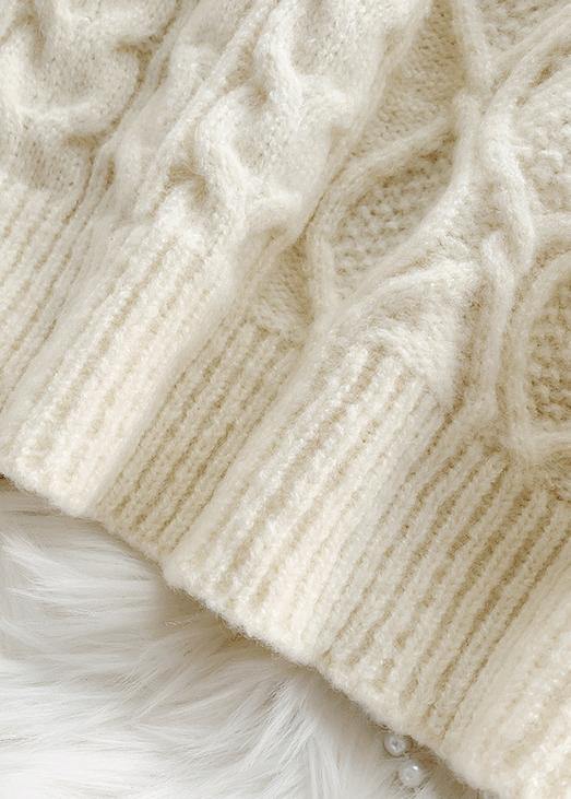Pullover Beige Sweater Weather Street Style O Neck Baggy Hipster Knitted Tops