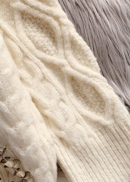 Pullover Beige Sweater Weather Street Style O Neck Baggy Hipster Knitted Tops