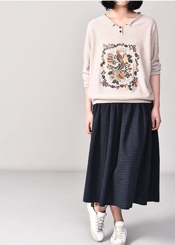 Pullover Beige Knitted Jackets Clothing V Neck Sweaters Long Sleeve