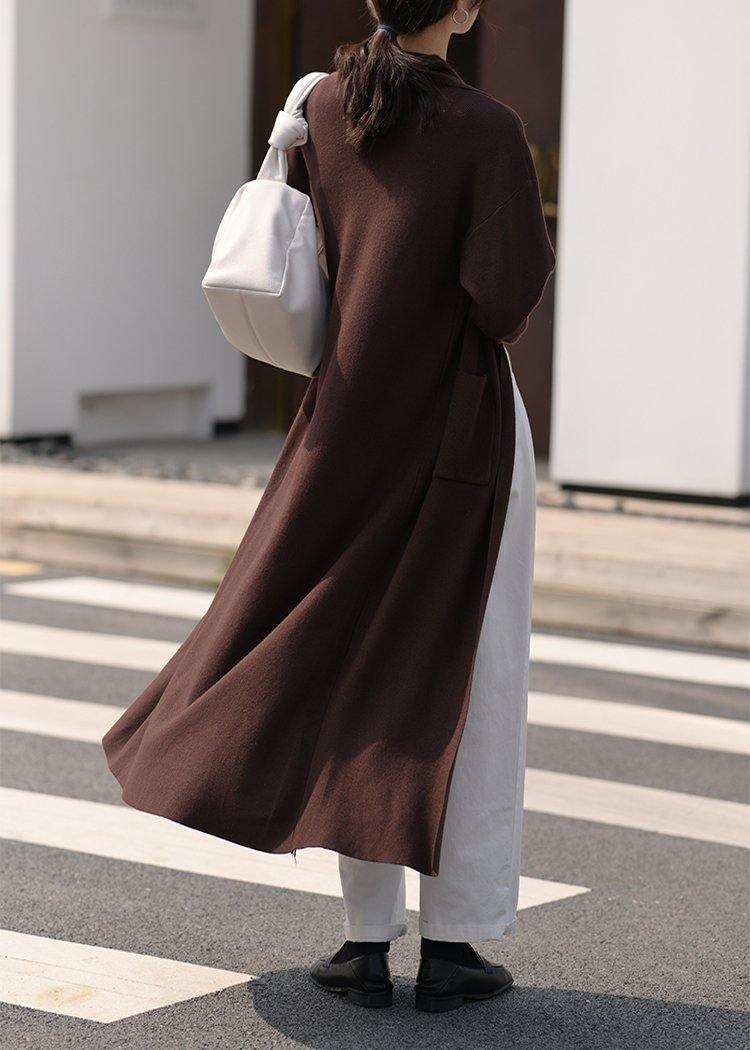 Pullover Chocolate Patchwork Knit Sweat Tops