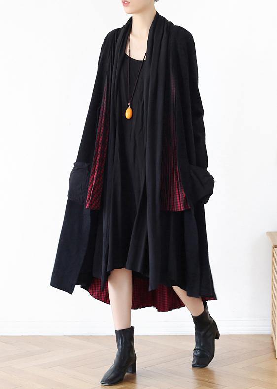 Pullover Fall Sweaters Red Patchwork Knitted Outwear