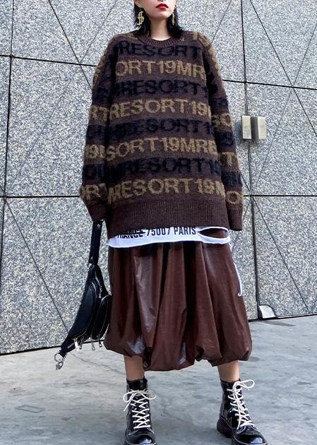 Pullover Winter Chocolate Sweaters Alphabet Knit Blouse