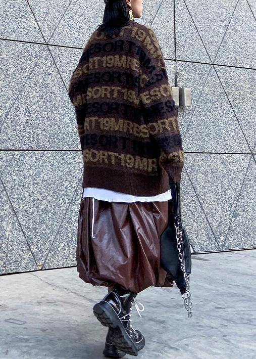 Pullover Winter Chocolate Sweaters Alphabet Knit Blouse