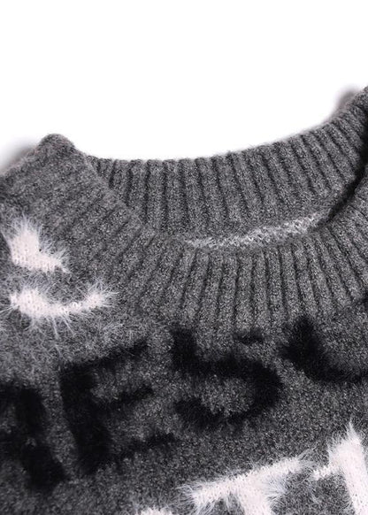 Pullover Winter Chocolate Sweaters Alphabet Knit Blouse
