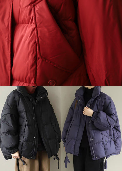 Purple Duck Down Winter Coats Zip Up Winter