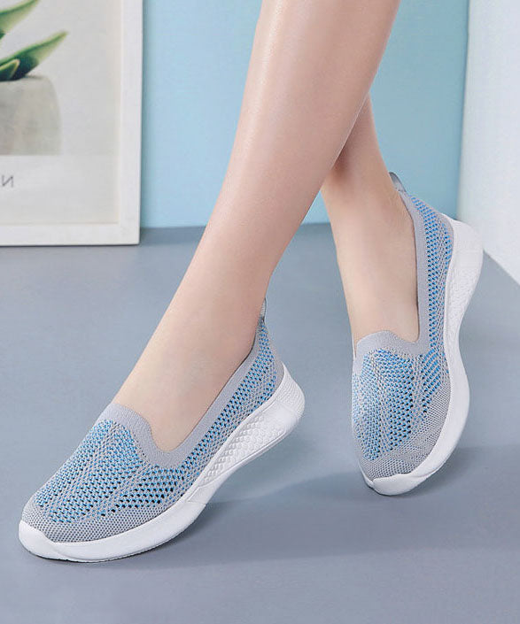 Purple Comfy Breathable Mesh Splicing Flat Shoes for