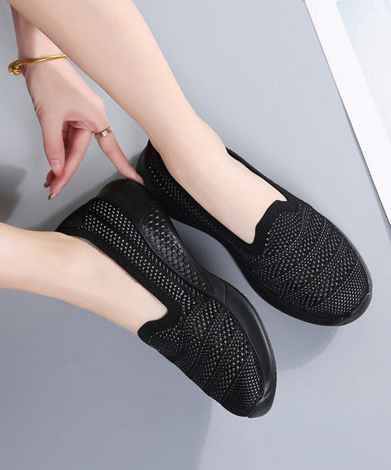 Purple Comfy Breathable Mesh Splicing Flat Shoes for