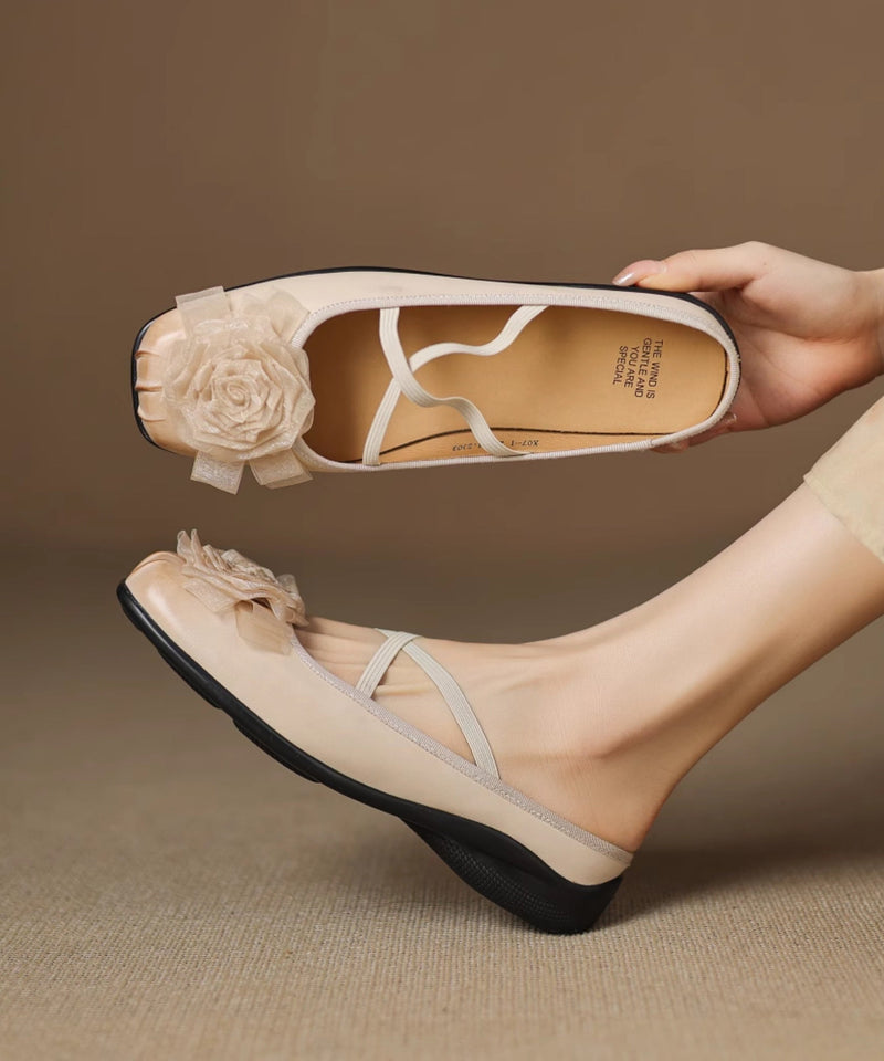 Purple Cowhide Leather Splicing Slide Sandals