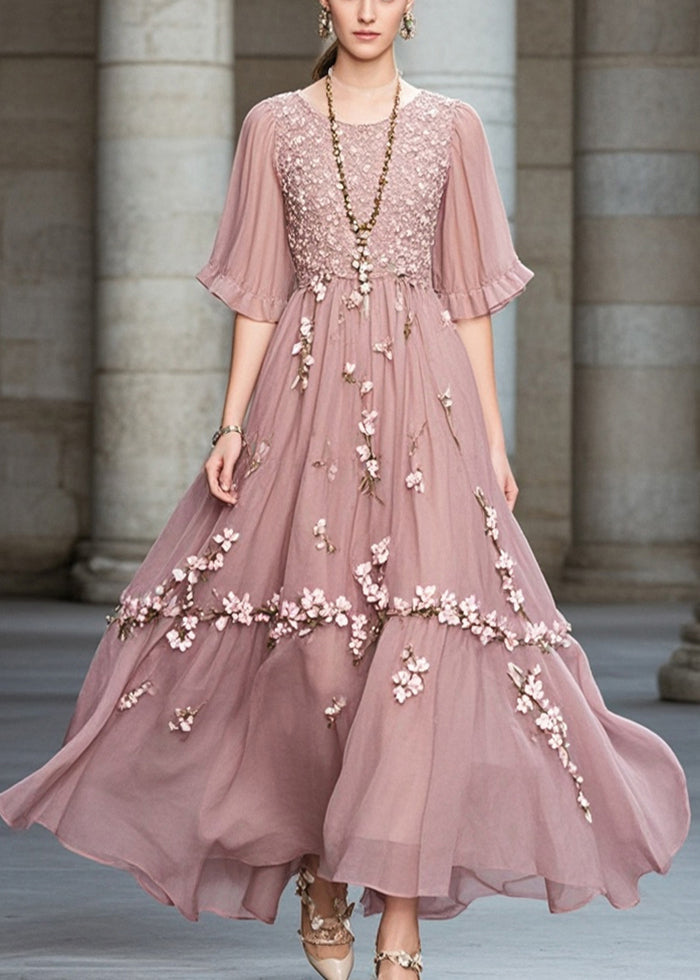 Purple Chiffon Long Dress Exra Large Hem Summer