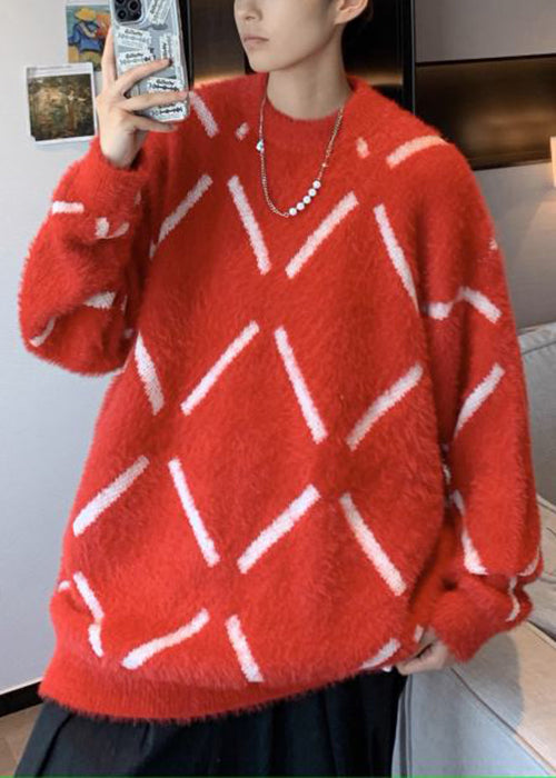 Red Cozy Thick Ma Hai Mao Sweater O-neck