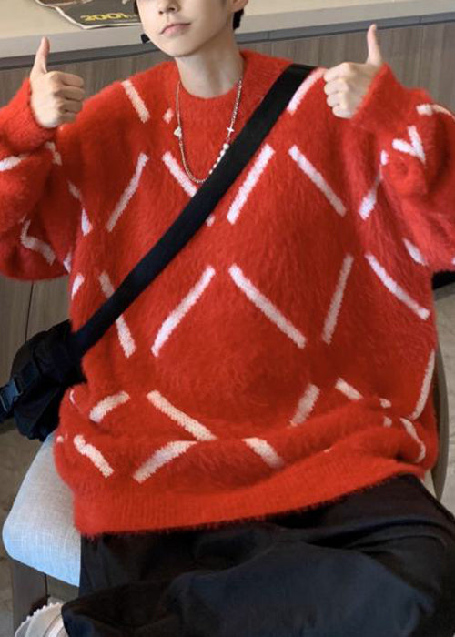 Red Cozy Thick Ma Hai Mao Sweater O-neck
