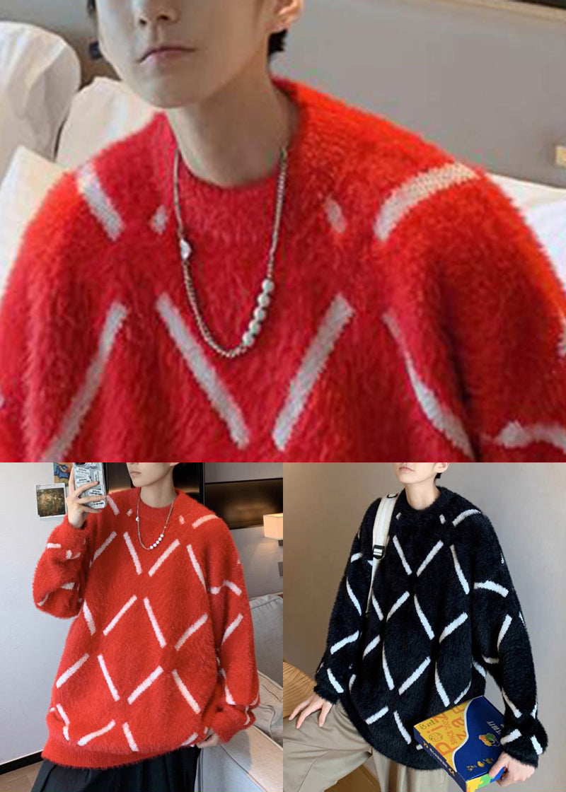 Red Cozy Thick Ma Hai Mao Sweater O-neck