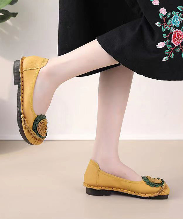 Red Flat Shoes for Comfortable Splicing Soolinen Shoes-20251