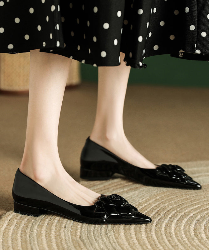 Red Splicing Flat Feet Shoes Pointed Toe