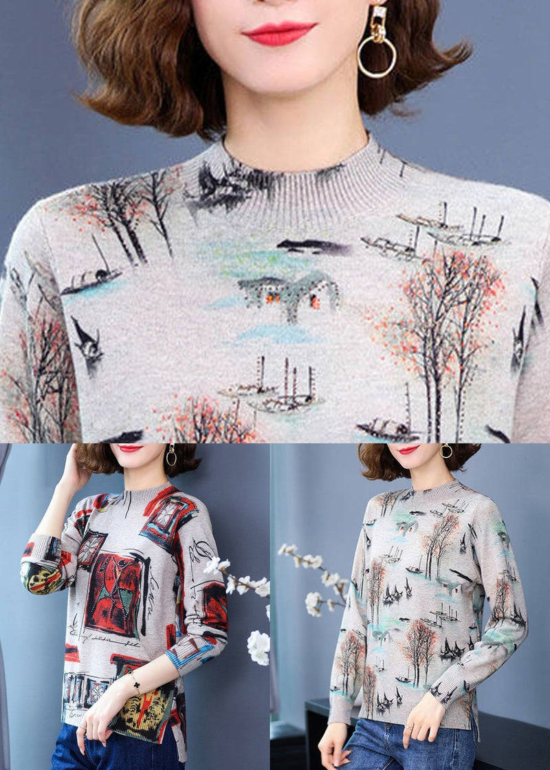 Red Zircon Cozy Cotton Knit Sweaters O-neck Long Sleeve