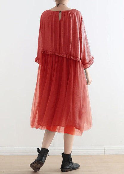 Blue Flower Tull Maxi Dresses Patchwork Chiffon Summer Dresses
