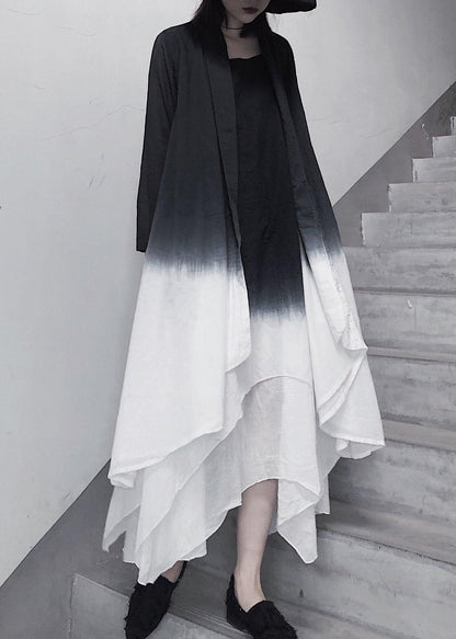 Retro Irregular Double Layer Gradient Cape Coat