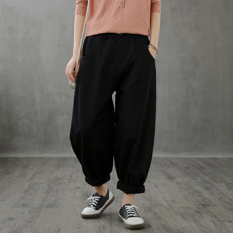 Retro Brown Pants Loose New Cropped Trousers