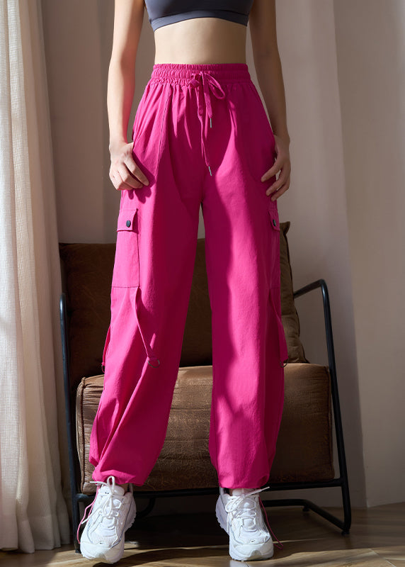 Rose High Waist Drawstring Workout Gym Yoga Lantern Pants