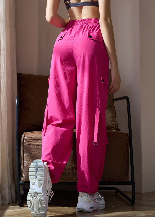 Rose High Waist Drawstring Workout Gym Yoga Lantern Pants