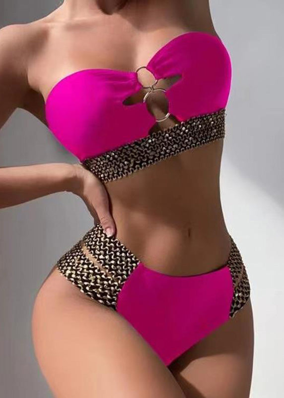 Rose Split Swimsuit Belt Accessories High Waisted