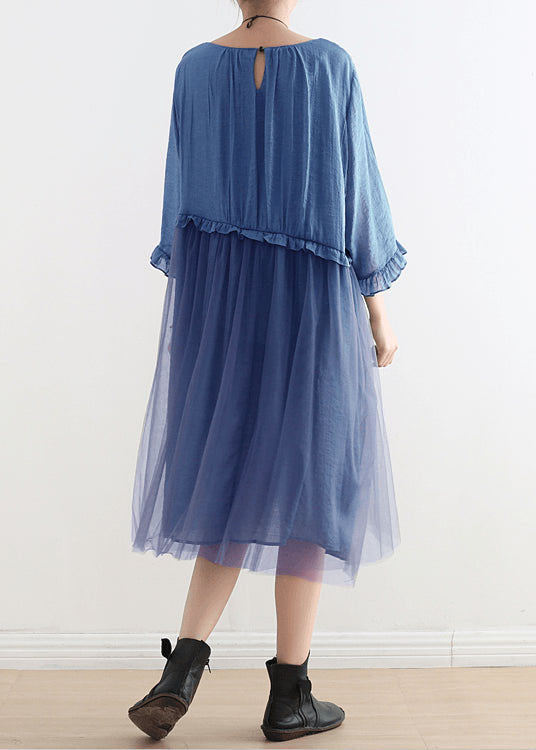 Purple Flower Tull Maxi Dresses Patchwork Chiffon Summer Dresses