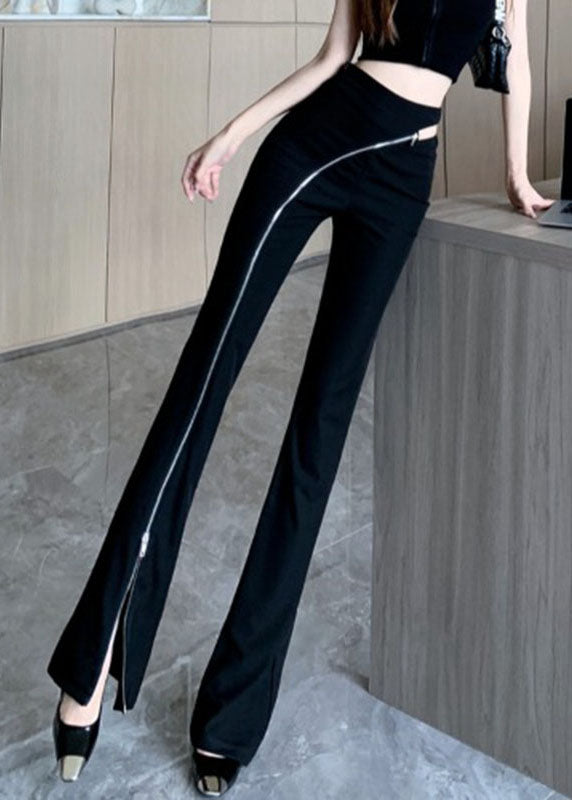 Black Pockets High Waist Flare Pants